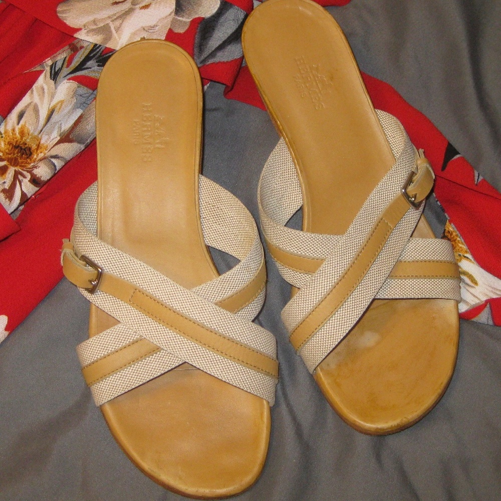 Hermes Block Heel Sandals